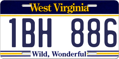 WV license plate 1BH886