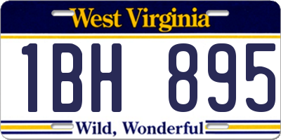 WV license plate 1BH895