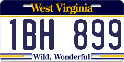 WV license plate 1BH899