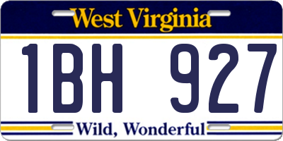 WV license plate 1BH927