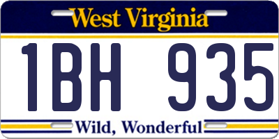 WV license plate 1BH935