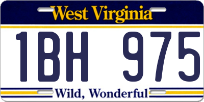WV license plate 1BH975