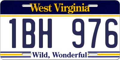 WV license plate 1BH976