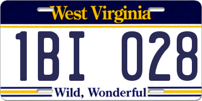 WV license plate 1BI028