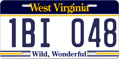 WV license plate 1BI048