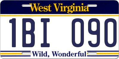 WV license plate 1BI090