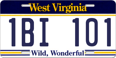 WV license plate 1BI101