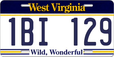 WV license plate 1BI129