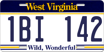 WV license plate 1BI142