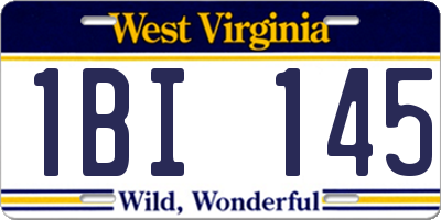 WV license plate 1BI145