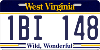 WV license plate 1BI148