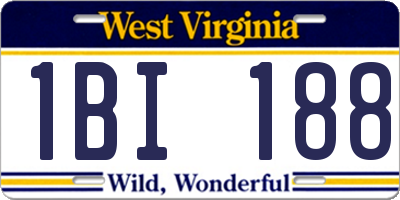 WV license plate 1BI188
