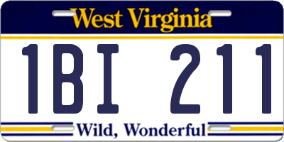 WV license plate 1BI211