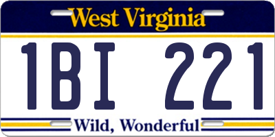 WV license plate 1BI221