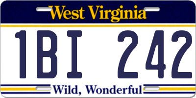 WV license plate 1BI242