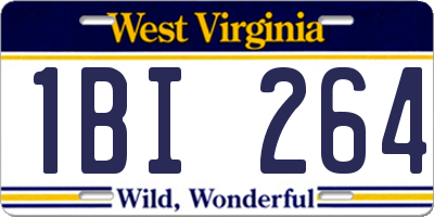 WV license plate 1BI264