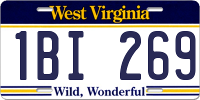 WV license plate 1BI269