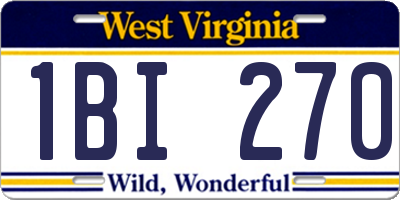 WV license plate 1BI270