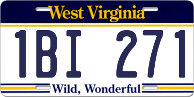 WV license plate 1BI271