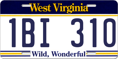 WV license plate 1BI310