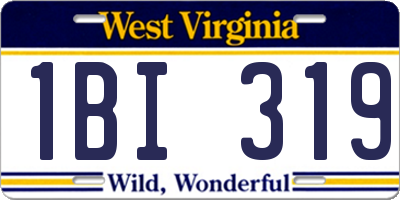 WV license plate 1BI319