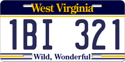 WV license plate 1BI321