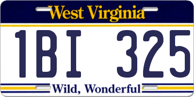 WV license plate 1BI325