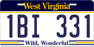 WV license plate 1BI331
