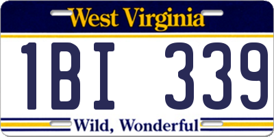 WV license plate 1BI339