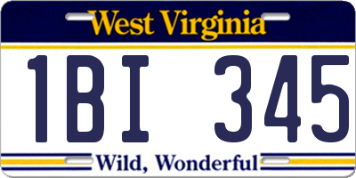 WV license plate 1BI345