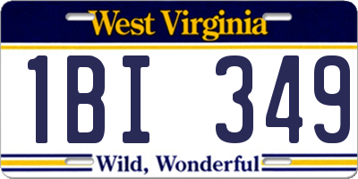 WV license plate 1BI349