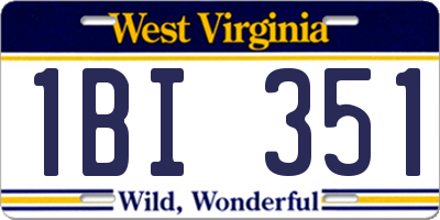 WV license plate 1BI351