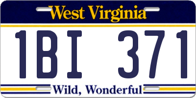 WV license plate 1BI371