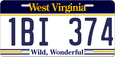 WV license plate 1BI374
