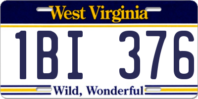 WV license plate 1BI376