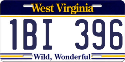 WV license plate 1BI396
