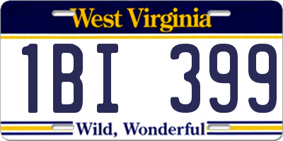 WV license plate 1BI399