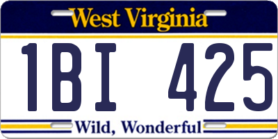 WV license plate 1BI425