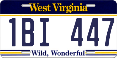 WV license plate 1BI447