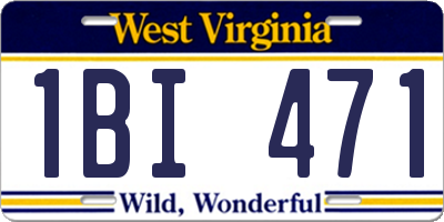 WV license plate 1BI471