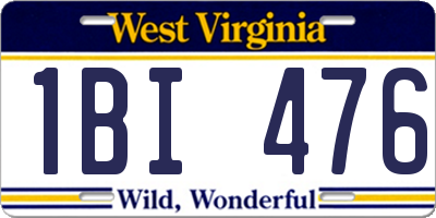 WV license plate 1BI476