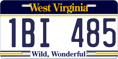 WV license plate 1BI485