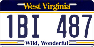 WV license plate 1BI487