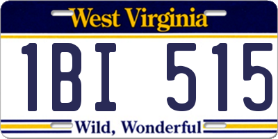 WV license plate 1BI515