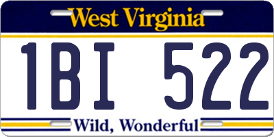 WV license plate 1BI522