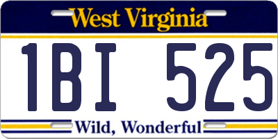 WV license plate 1BI525