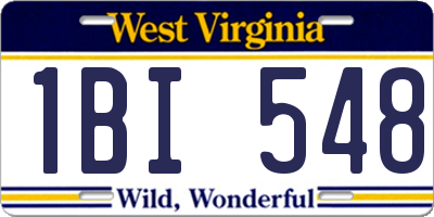 WV license plate 1BI548