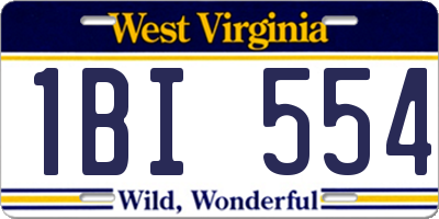 WV license plate 1BI554