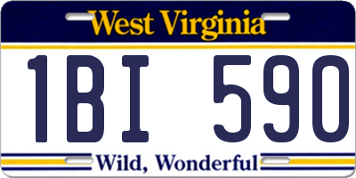 WV license plate 1BI590
