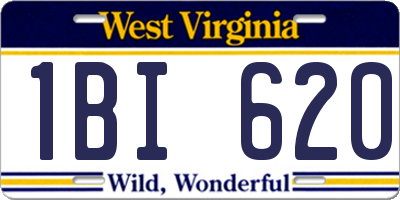 WV license plate 1BI620